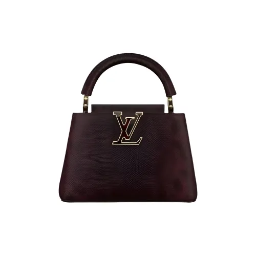 LOUIS VUITTON Capucines Логотип Сумка Мини Женская Бордовая