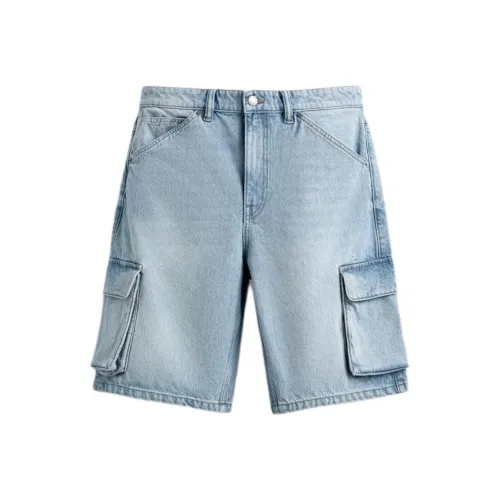 ZARA Light Blue Men's Denim Shorts ZARA Светло-синие мужские джинсовые шорты