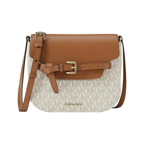 MICHAEL KORS Эмилия Покрытый холст Седло Сумка Сумка через плечо Маленькая Женская Ванильная