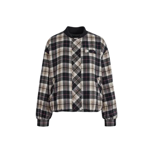 KUOSE Клетчатый Женский Короткий Пальто