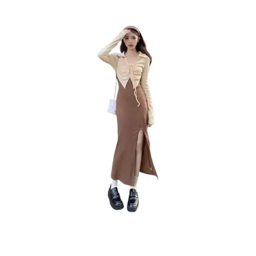 STYUW Длинное платье с длинным рукавом женское