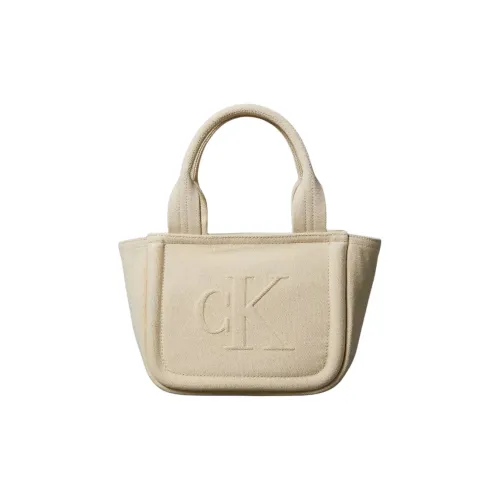CALVIN KLEIN Хлопок Тоут Сумка Сумка для покупок Сумка на плечо Сумка мини Женская Бежевая