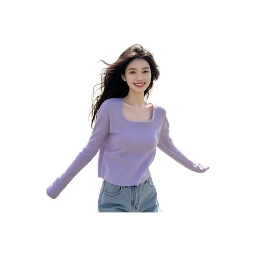 ZVJH Фиолетовый Женский Трикотаж