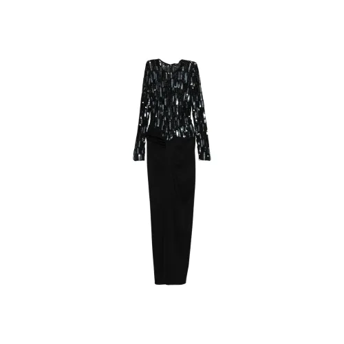 Elisabetta Franchi FW25 Длинное Платье с Длинными Рукавами Женское