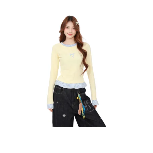 OYANXI Желтые Женские T-рубашки