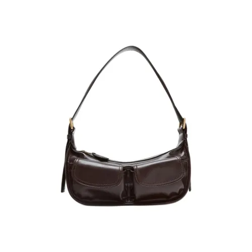 ZARA Полиуретан Плечо Сумка Женская Темно-Красный Цвет