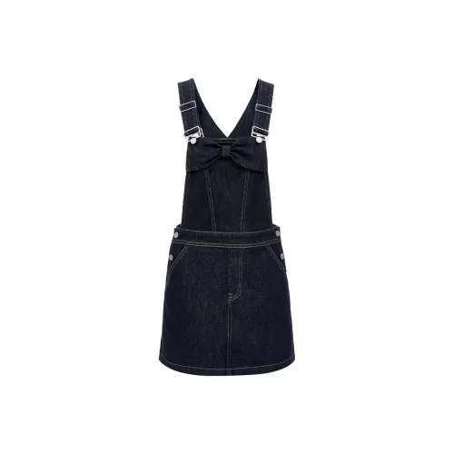 Only J37 1000 Промытый Синий Деним Женские Платья Без Рукавов