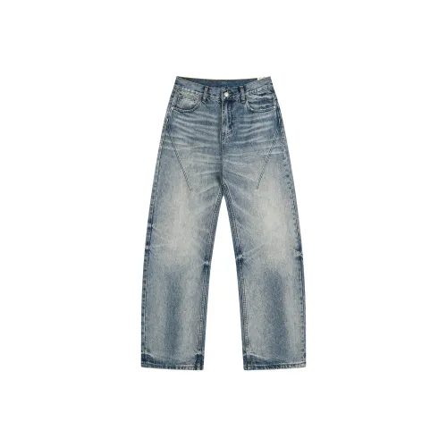 A3G4 Синий Унисекс Джинсы