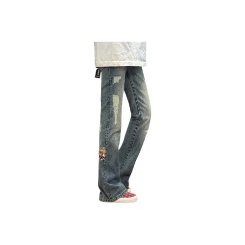 XUBAIHUO Blue Unisex Jeans XUBAIHUO Синий Унисекс Джинсы
