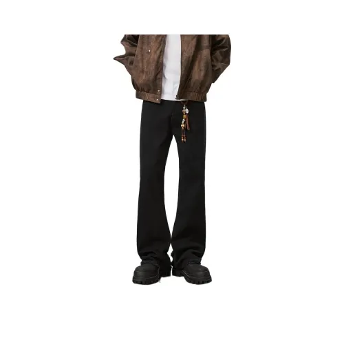 YINLANGSHIJIA Ink Black Men's Jeans