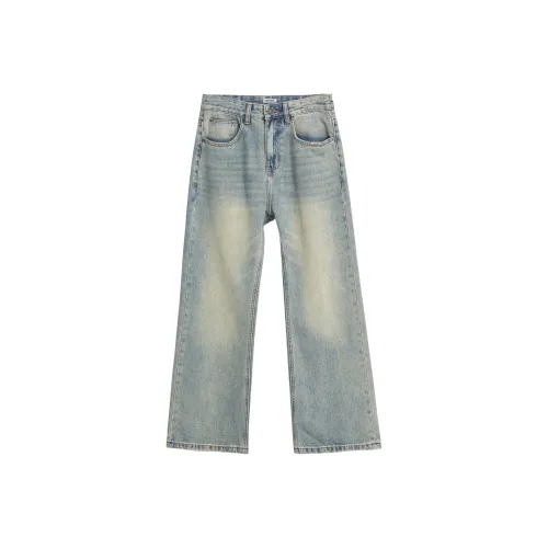 ENTONG Винтажный Светло-Синий Унисекс Джинсы