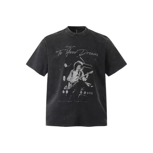 DOGANSON Выстиранный Черный Унисекс T-рубашки