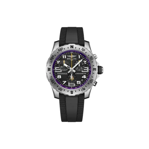 Breitling Professional Collection Кварцевый механизм Мужские часы Часы 44 мм Черный циферблат Титановые корпуса часов Резиновый ремешок