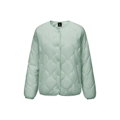 Skechers Хлопковый пуховик женский цвет полевой зеленый