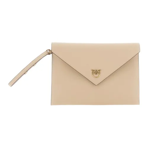 PINKO Кожа Конверт Сумка Клатч Женская Бежевая