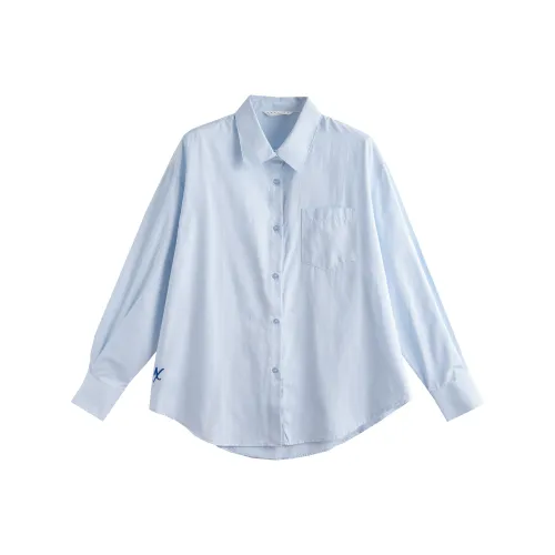 Tonlion Светло-синие Женские Рубашки