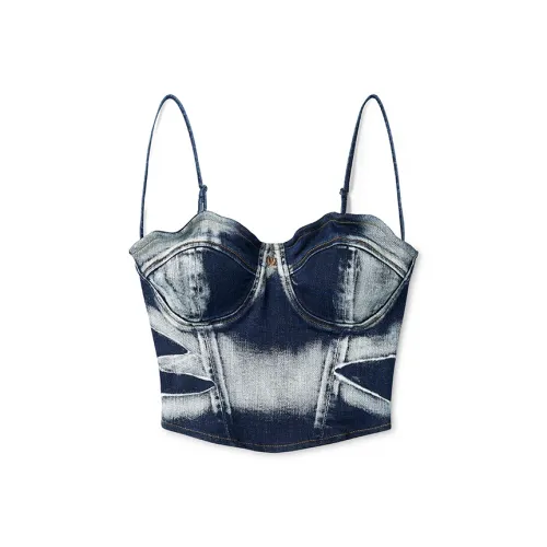 NAWS Бурно-синий Женский топ без бретелек