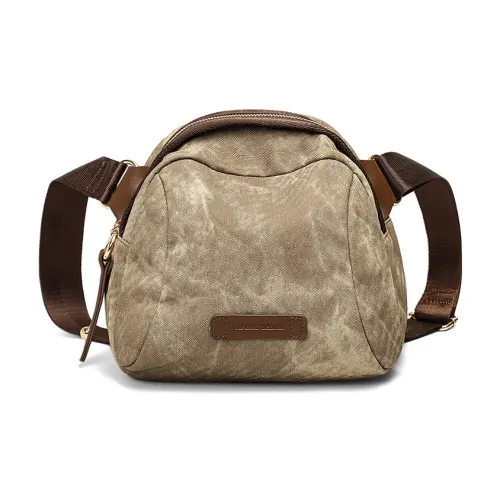 PT'SON Сумка через плечо из синтетической кожи обычная женская желто-коричневая