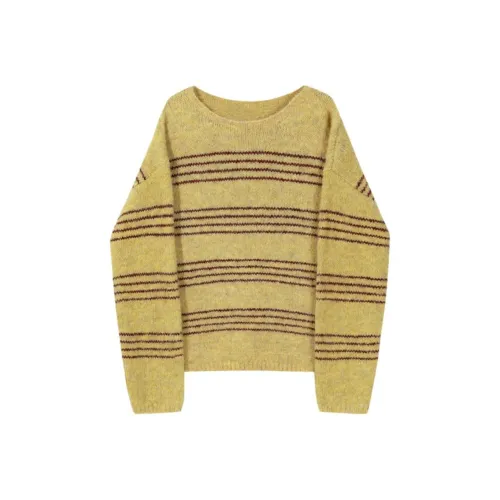 IUNOP Непринужденный стиль Полосатый Длинный рукав Круглый вырез Трикотаж Женский