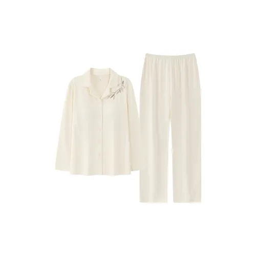 Pretty lady Молоко Белый Женский Пижамный Комплект