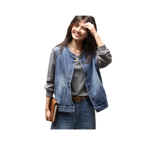 XWI Джинсовый синий Женская Джинсовая Куртка