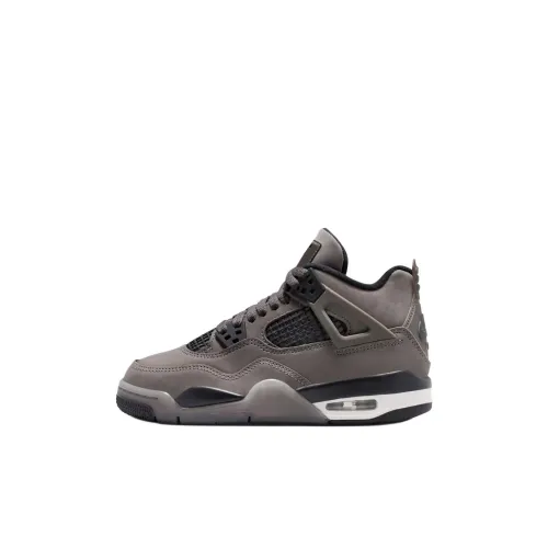 Jordan Air Джордан 4 MID Топ Детские Баскетбольные Кроссовки Серый Черный Унисекс