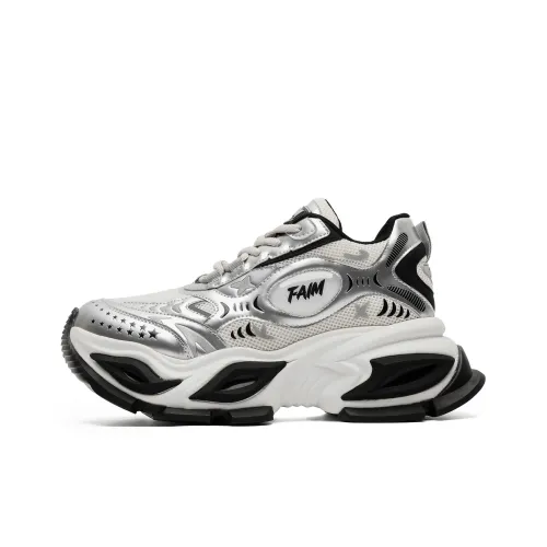 JIPOSEN Аbrasion Resistant визуально увеличивает рост Низкий Топ Толстоподошвенные кроссовки Унисекс Жидкое серебро