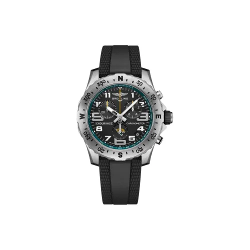 Breitling Professional Collection Кварцевый механизм Мужские часы Часы 44 мм Черный циферблат Титановые корпуса часов Резиновый ремешок