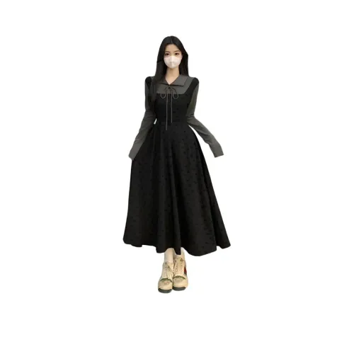 GORGEOUSIDEA Длинное платье с длинными рукавами женское