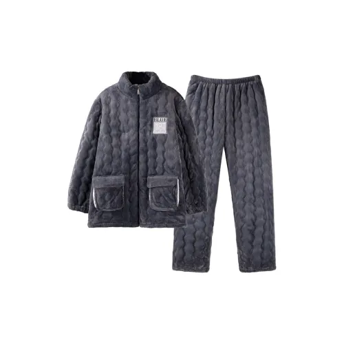 Devanro Dark Gray Men's Pajama Sets Devanro Темно-серый Мужские Пижамные Комплекты