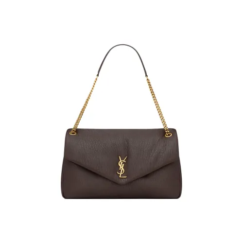 SAINT LAURENT Calypso Овчина Сумка на плечо Большая Женская Arabica Кофейное зерно