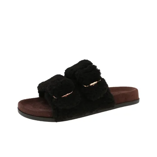 Puppytown Резиновый Slip On Овечья шерсть Хлопковая тапочка Женские