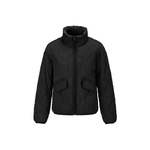 Skechers Хлопковый пуховик женский цвет угольно-черный