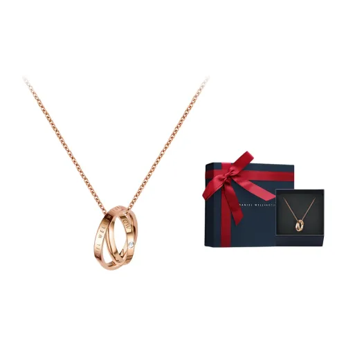 Daniel Wellington Alloy с цирконом DW Double Loop Eternal Knot Heart Necklace Unisex