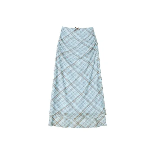 UENA Клетчатая Юбка В наличии Женская Повседневная Длинная Юбка