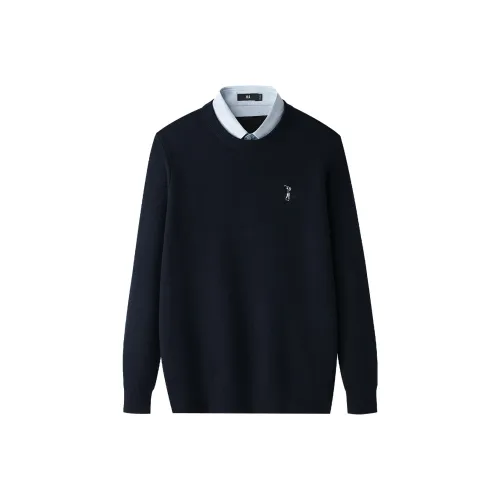 HLA Темно-синий 19 Мужской Трикотаж