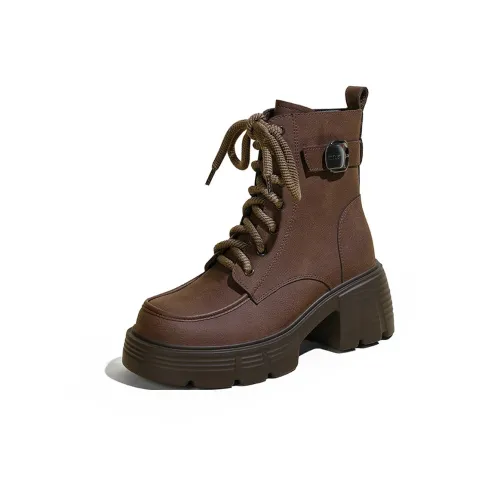 Lanza Hot Girl Biker Ботинки с высоким дизайном End маленьким каблуком платформой кружевным верхом ботильоны на каблуке 14 см Мартин Boot женские