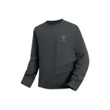 100% cotton, длинные рукава, темно-серый (с текстурированной нитью, логотип в виде буквы на груди)