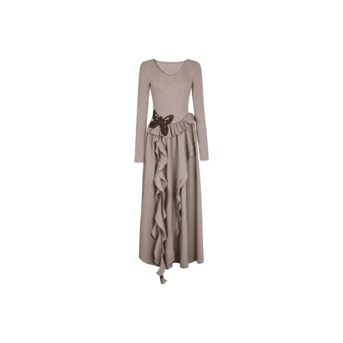 GORGEOUSIDEA Длинное платье с длинными рукавами женское