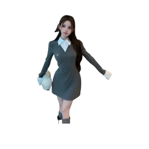 STYUW Длинное платье с длинным рукавом женское