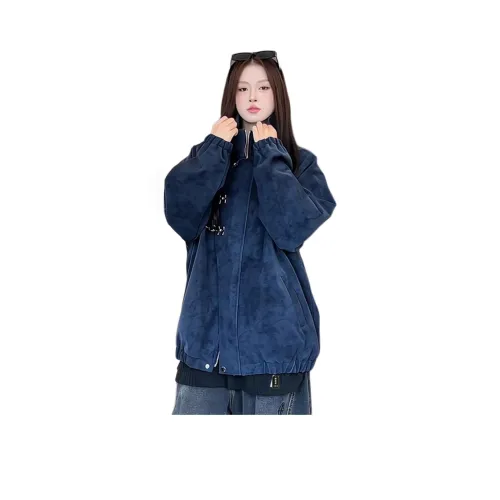 XUBAIHUO Tie Dye Темно-синий Синий Унисекс Куртки