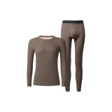 [Шерсть Тутовый шелк-Утолщенный Теплоизоляционный Комплект] Коричневый