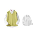 Желтый жилет + белая рубашка