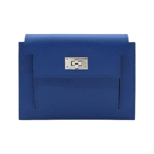 HERMES Kelly Pocket Epsom Телячья кожа Кошелек Женские 71 BLEU Франция Французский синий