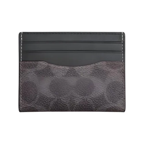 COACH Искусственная кожа с пластиком коровья кожа держатель для карт мужской серый