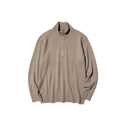 UNIQLO Светлый Умбра Мужские Кашемировые Свитера