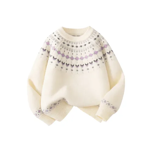 Disney Однотонный Сливочный Kids Свитера