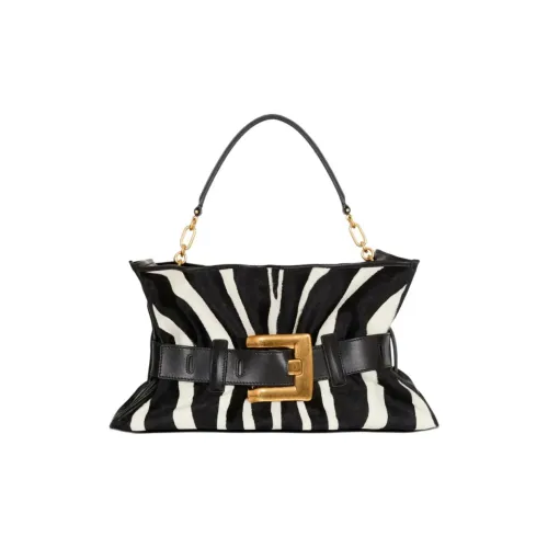 BALMAIN Телячья кожа Сумка через плечо Средняя Женская Черная и Белая