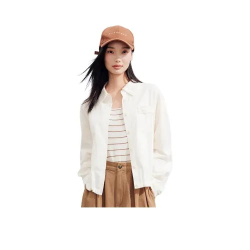 PIANDUAN Экрю Женские Рубашки
