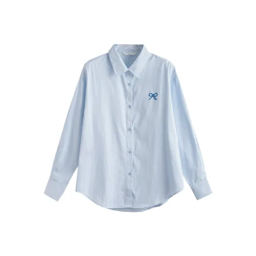 Tonlion Светло-синие Женские Рубашки